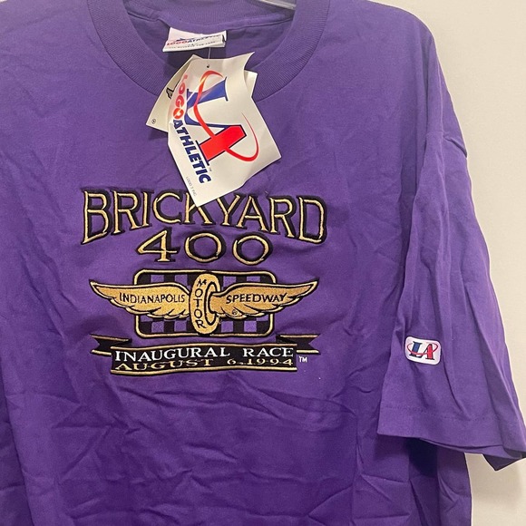 Vintage NOS 1994 Inaugural‎ Brickyard 400 Logo Athletic Nascar Shirt Sz Large - Picture 2 of 8